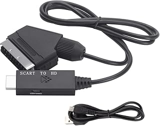 Scart para adaptador de áudio e vídeo de TV compatível 1080P/720P cabo conversor para HDTV Stb DVD