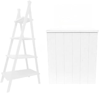 Kit Cômoda Fake Com Escadinha 4 Andares em MDF Branco Ideal para Decoração de Festa e