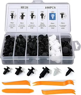 Kit 100 Presilhas e Grampos Universais para Parabarro, Parachoque e Forro de Porta – Fixação Automotiva Reforçada, Ideal para Acabamento Interno e Externo do Carro
