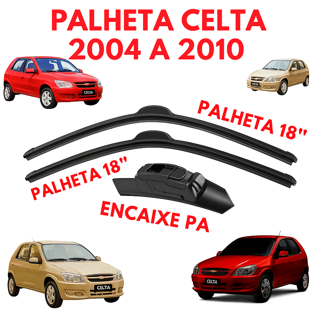 Palhetas Limpador de Parabrisa SILICONE Celta 2004 2005 2006 2007 2008 2009 2010 Palhetas Dianteiras