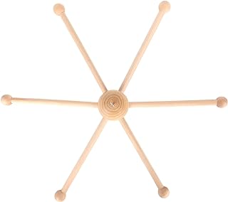 Cabide de Berço de bebê Com Estrutura Madeira - Suporte Móvel Seis Pernas para Brinquedos Berçário e Sinos