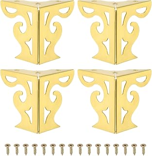 PATIKIL Pernas de móveis vazadas de 7,6 cm, conjunto de 4 pés de sofá triangulares de metal modernos de substituição para armário, cômoda, armário, mesa, cadeira otomana, estante de livros,