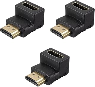 Adaptador Hdmi 90 Graus Em L Kit Com 3 Macho X Fêmea Para Tv Parede Monitor Notebooks Plug Hdmi
