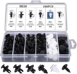 Kit de 100 Grampos e Presilhas para Revestimento e Fixação de Porta - Ideal para Acabamentos Automotivos - Prático e Durável