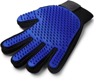 Luva Escova Nano Magnética Pet Tira Remove Pelos Massagem e Limpeza Cão Gato Cachorro Pente Pinos Azul Animais Banho Petshop