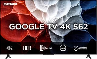 Smart TV Semp 43 Polegadas LED HVA 4K S62 WiFi Bluetooth Google TV 3 HDMI HDR10+ Dolby Audio 43S62