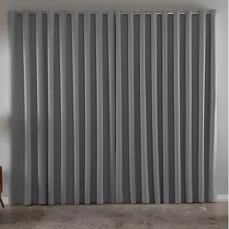Cortina Blackout Em Tecido 3,00x2,80 Corta Luz Cor Cinza