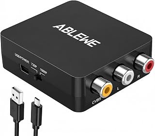 ABLEWE Conversor RCA para HDMI, AV para HDMI, Mini RCA 1080P composto CVBS adaptador conversor de