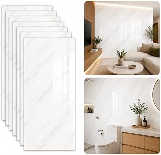 Kit com 10 Placas Adesiva Decorativa Efeito Mármore Premium | Revestimento Autocolante para Parede,